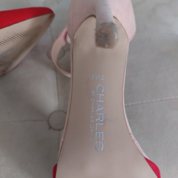 CHARLES BY CHARLE DAVID RED PUMP SLIP ON HEELS SIZE 7.5 👠 Usa - Picture 7 of 8